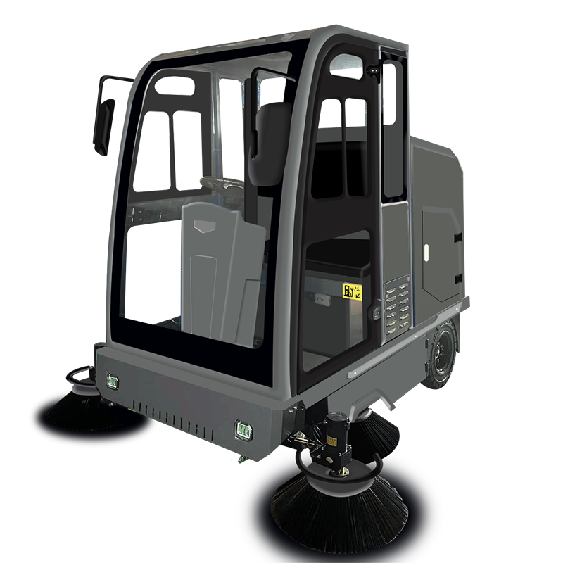 S21 One-Button Start Commercial Road Yard Sampah Kapasiti Bin180L Ride-On Sweeper